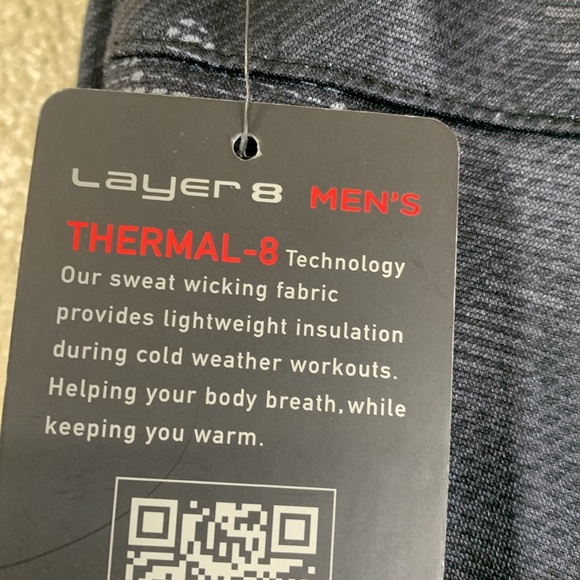 Layer 8 Men's Shorts Size L NWT Fleece Lined Thermal Black Camo - Picture 9 of 15